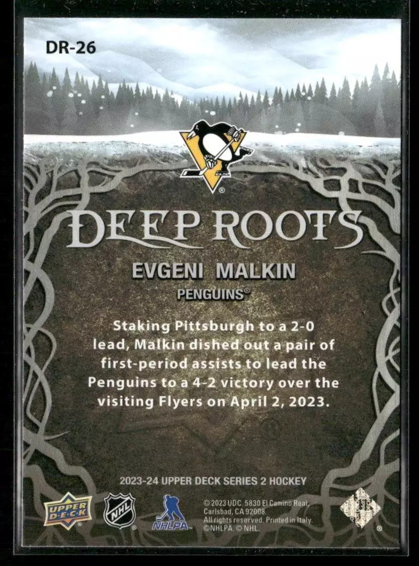 2023-24 Upper Deck Deep Roots #DR26 Evgeni Malkin 1