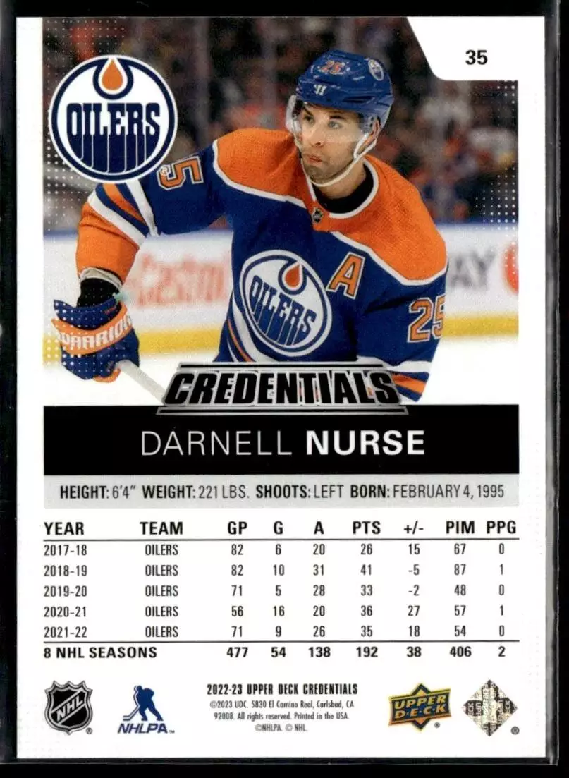 2022-23 Upper Deck Credentials #35 Darnell Nurse 1