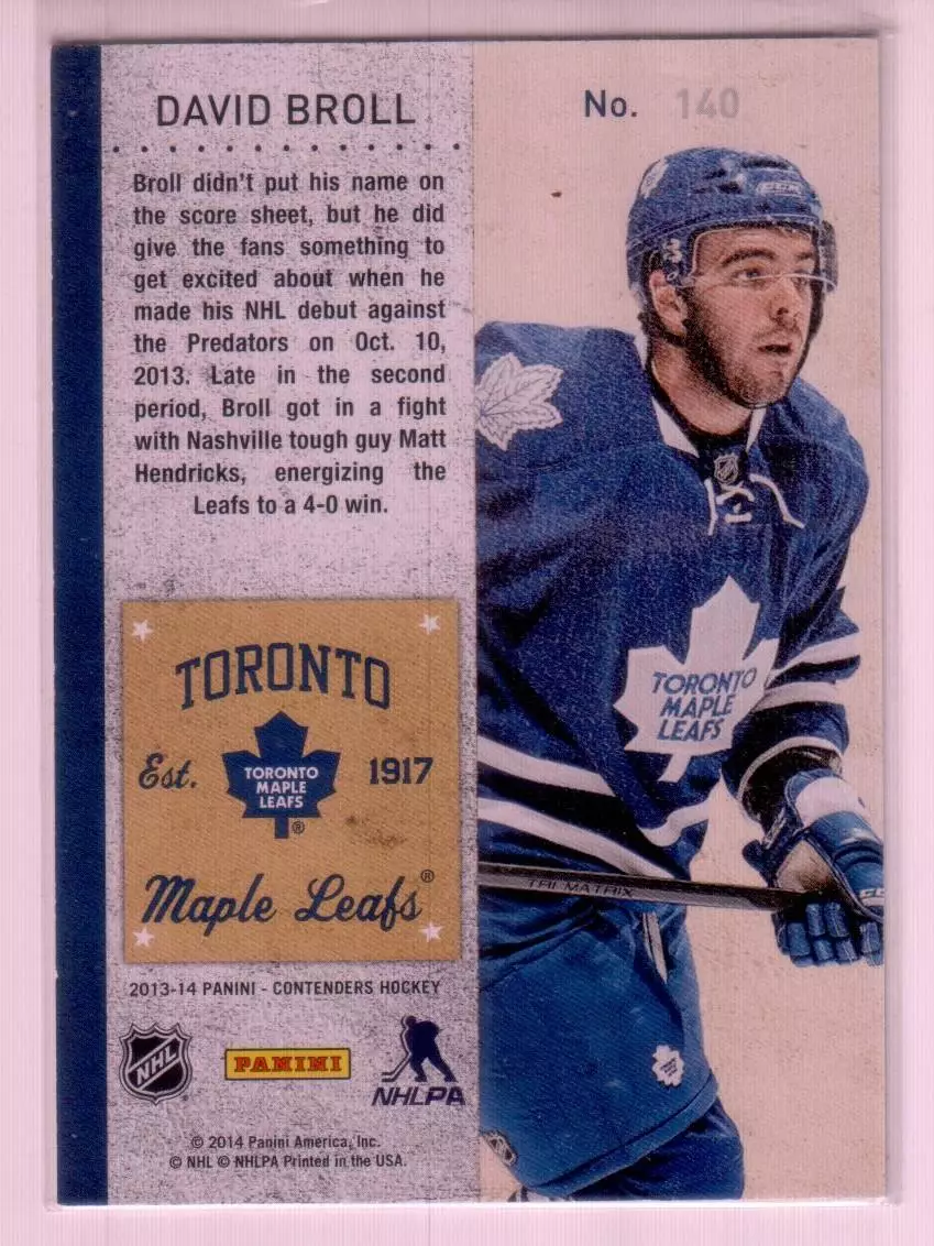 2013-14 Panini Contenders #140A David Broll RC 092\600 1