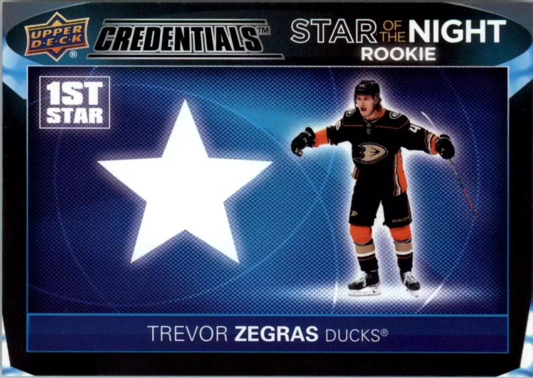 2021-22 Upper Deck Credentials 1st Star of the Night Rookies#1SR4 Trevor Zegras