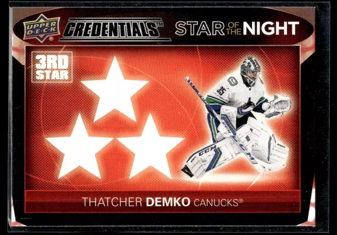 2021-22 Upper Deck Credentials 3rd Star of the Night #3S2 Thatcher Demko