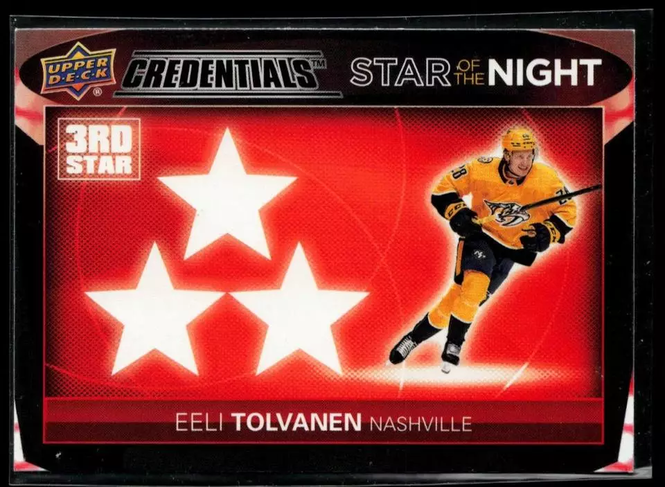 2021-22 Upper Deck Credentials 3rd Star of the Night #3S7 Eeli Tolvanen