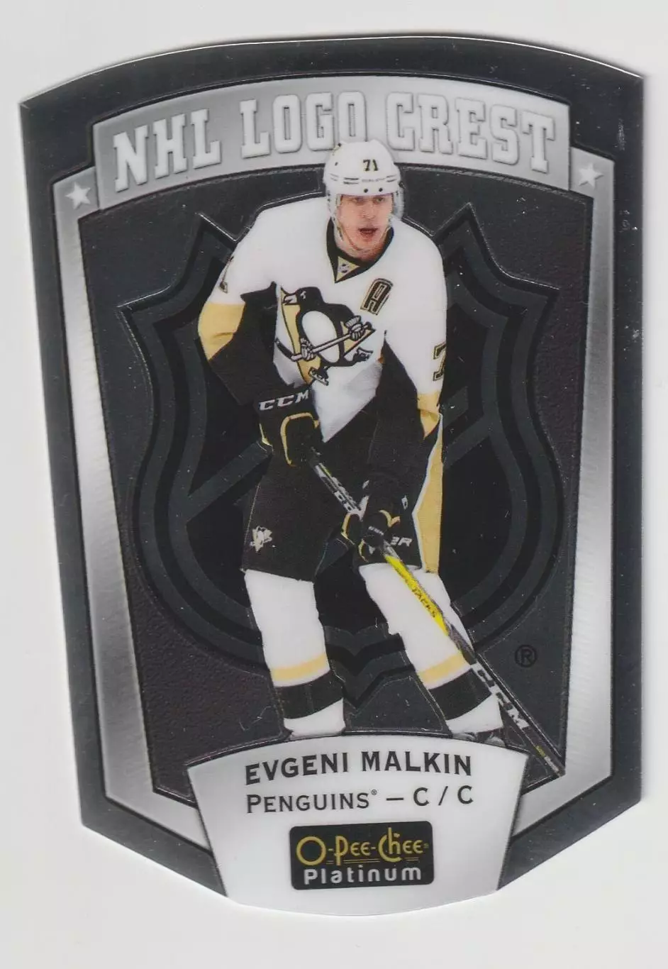 2016-17 O-Pee-Chee Platinum NHL Logo Crest Die Cuts #NHLLD8 Evgeni Malkin