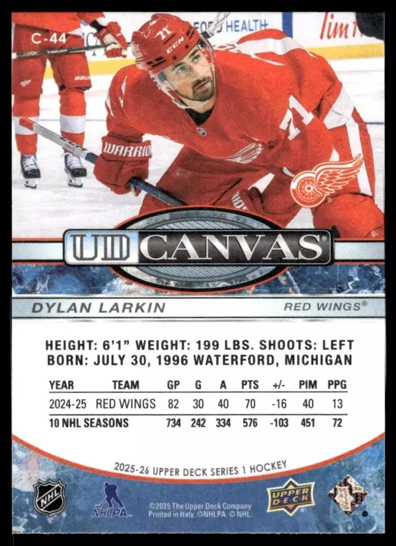 2025-26 Upper Deck UD Canvas #C44 Dylan Larkin 1