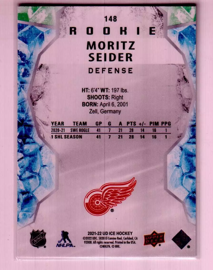 2021-22 Upper Deck Ice Green #148 Moritz Seider 1