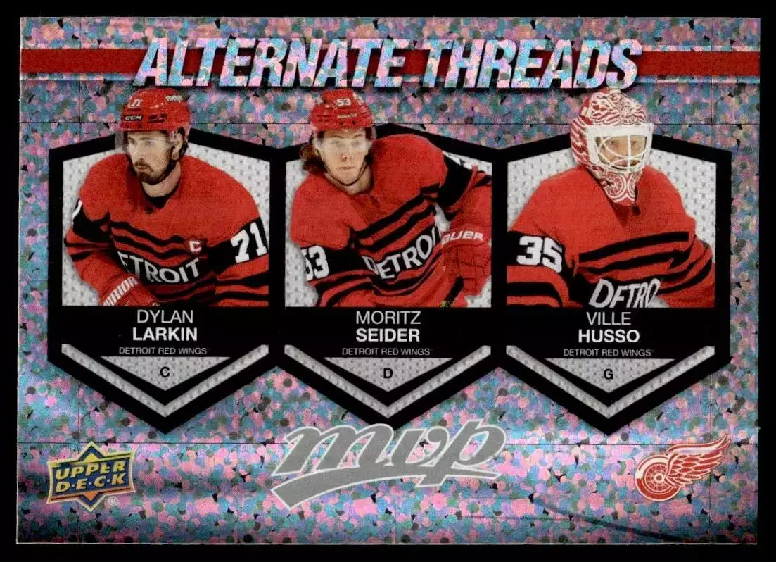 2023-24 Upper Deck MVP Alternate Threads #AT16 Larkin/Seider/Husso
