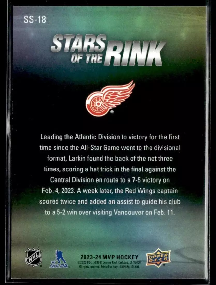 2023-24 Upper Deck MVP Stars of the Rink #SS18 Dylan Larkin 1