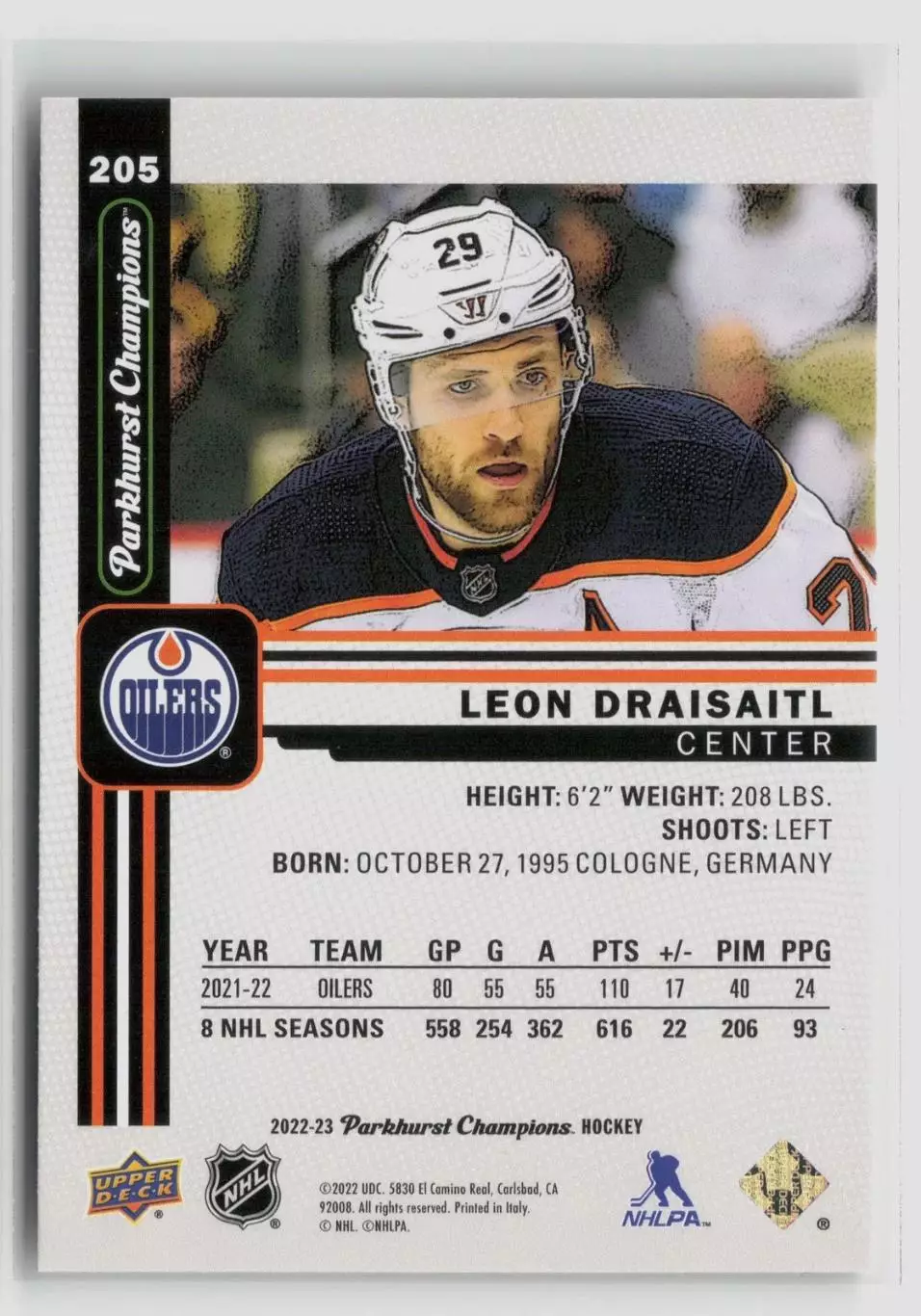 2022-23 Parkhurst Champions #205 Leon Draisaitl 1