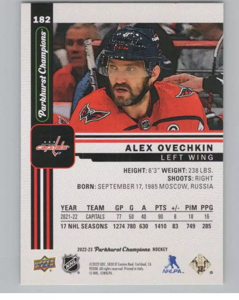 2022-23 Parkhurst Champions #182 Alex Ovechkin 1