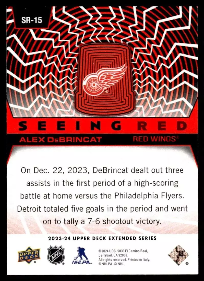 2023-24 Upper Deck Seeing Red #SR15 Alex DeBrincat 1