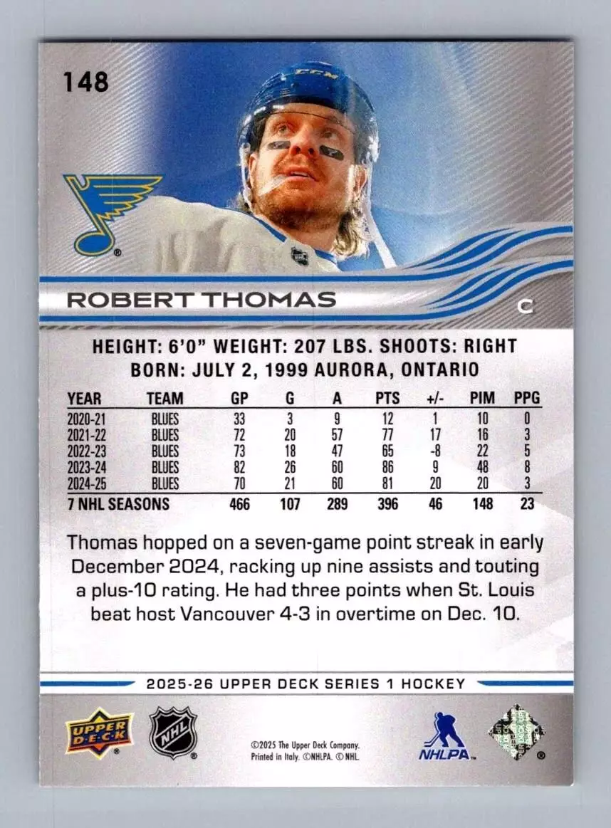 2025-26 Upper Deck #148 Robert Thomas 1