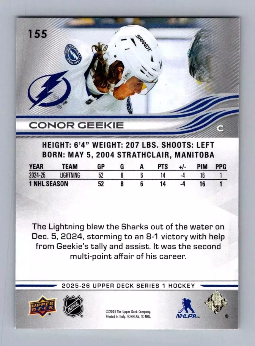 2025-26 Upper Deck #155 Conor Geekie 1