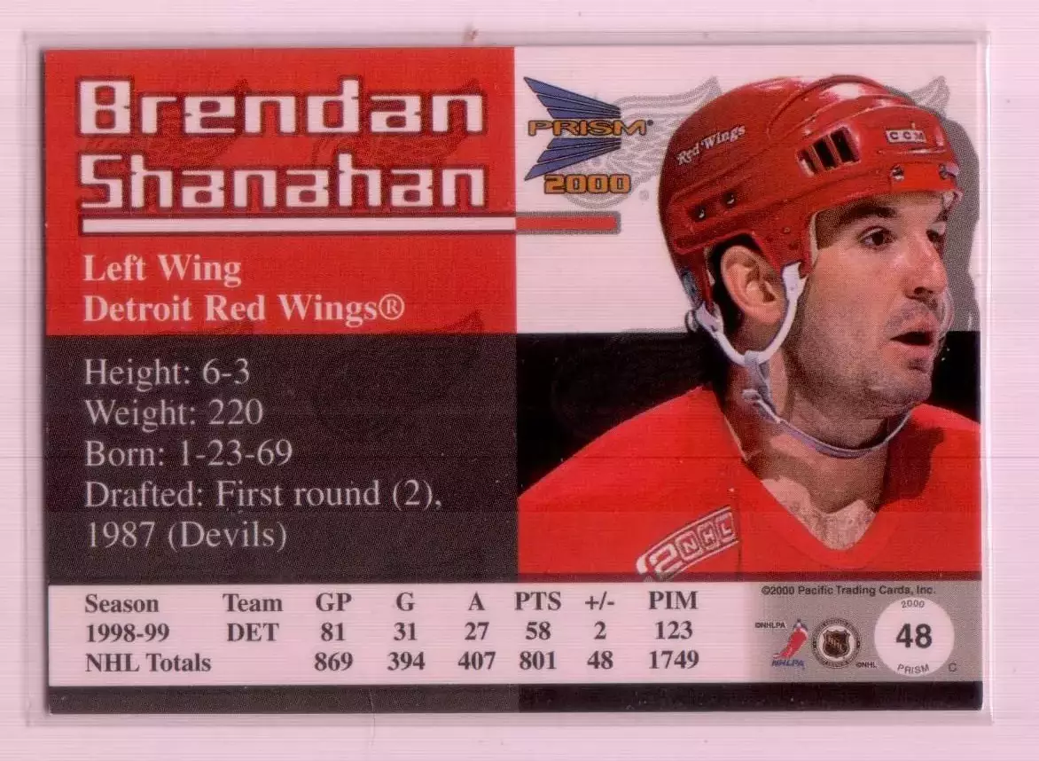 1999-00 Pacific Prism Holographic Gold #48 Brendan Shanahan 155/480 1
