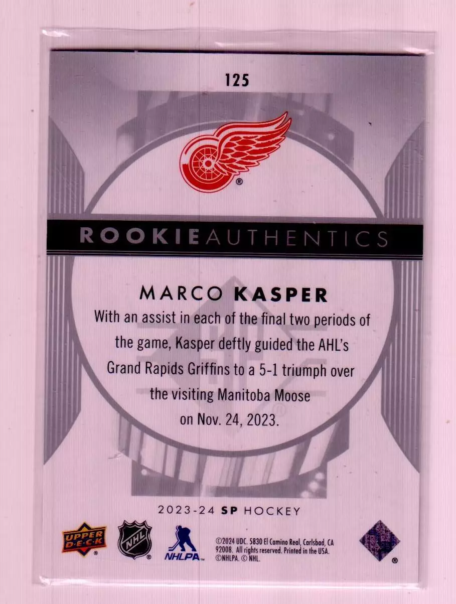 2023-24 SP #125 Marco Kasper RC 1