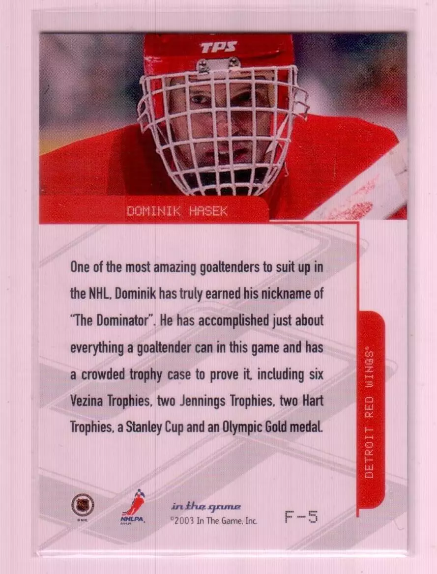 2003-04 ITG Toronto Star Foil #F5 Dominik Hasek 1