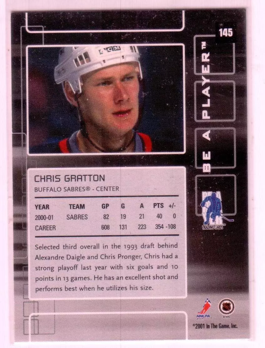 2001-02 BAP Memorabilia #145 Chris Gratton 1