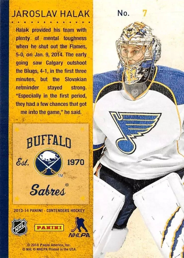 2013-14 Panini Contenders #7 Jaroslav Halak 1