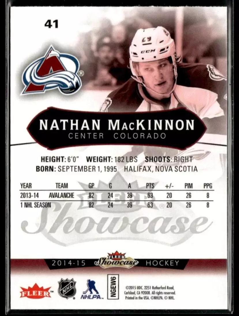 2014-15 Fleer Showcase #41 Nathan MacKinnon 1