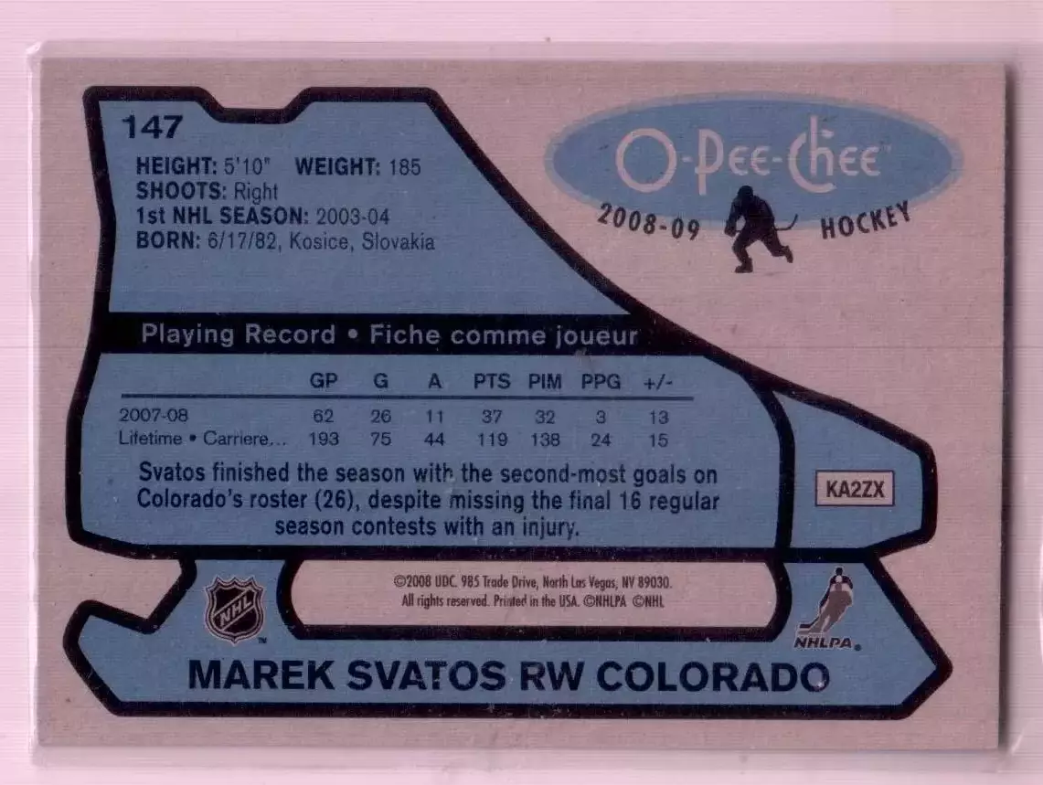 2008-09 O-Pee-Chee 1979-80 Retro #147 Marek Svatos\Avangard Omsk 1