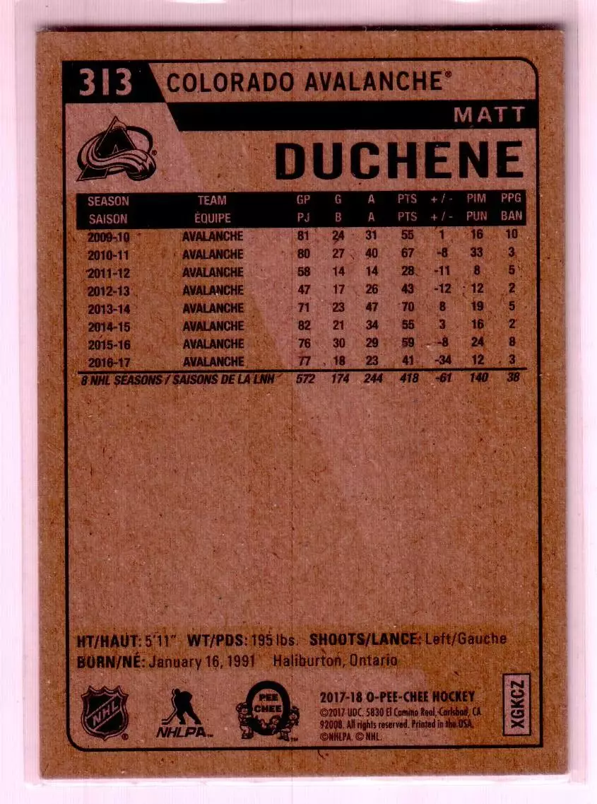 2017-18 O-Pee-Chee Retro #313 Matt Duchene 1