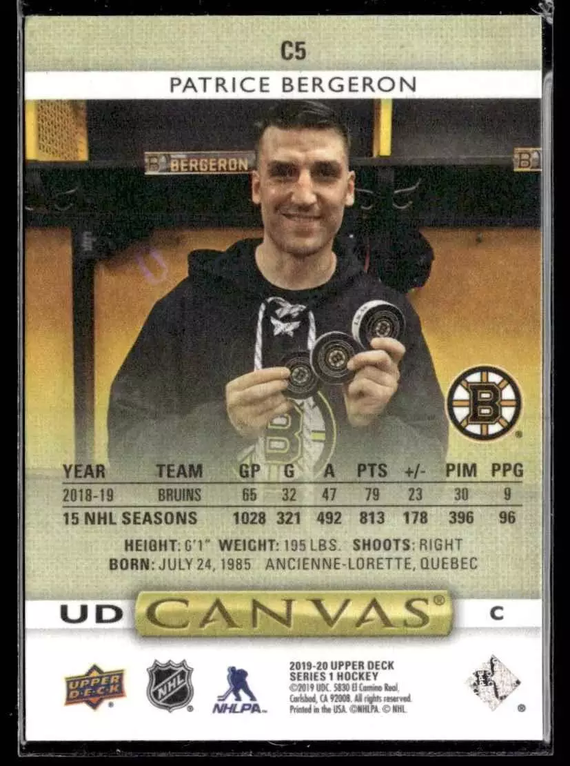 2019-20 Upper Deck Canvas #C5 Patrice Bergeron 1