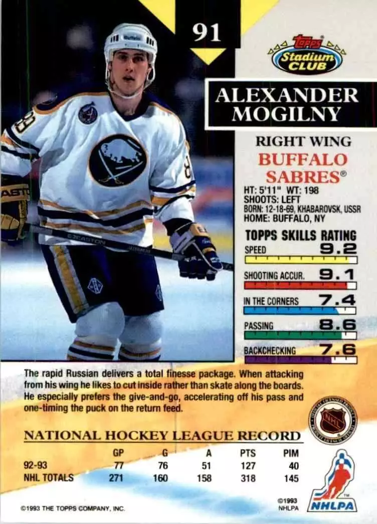 1993-94 Stadium Club #91 Alexander Mogilny 1