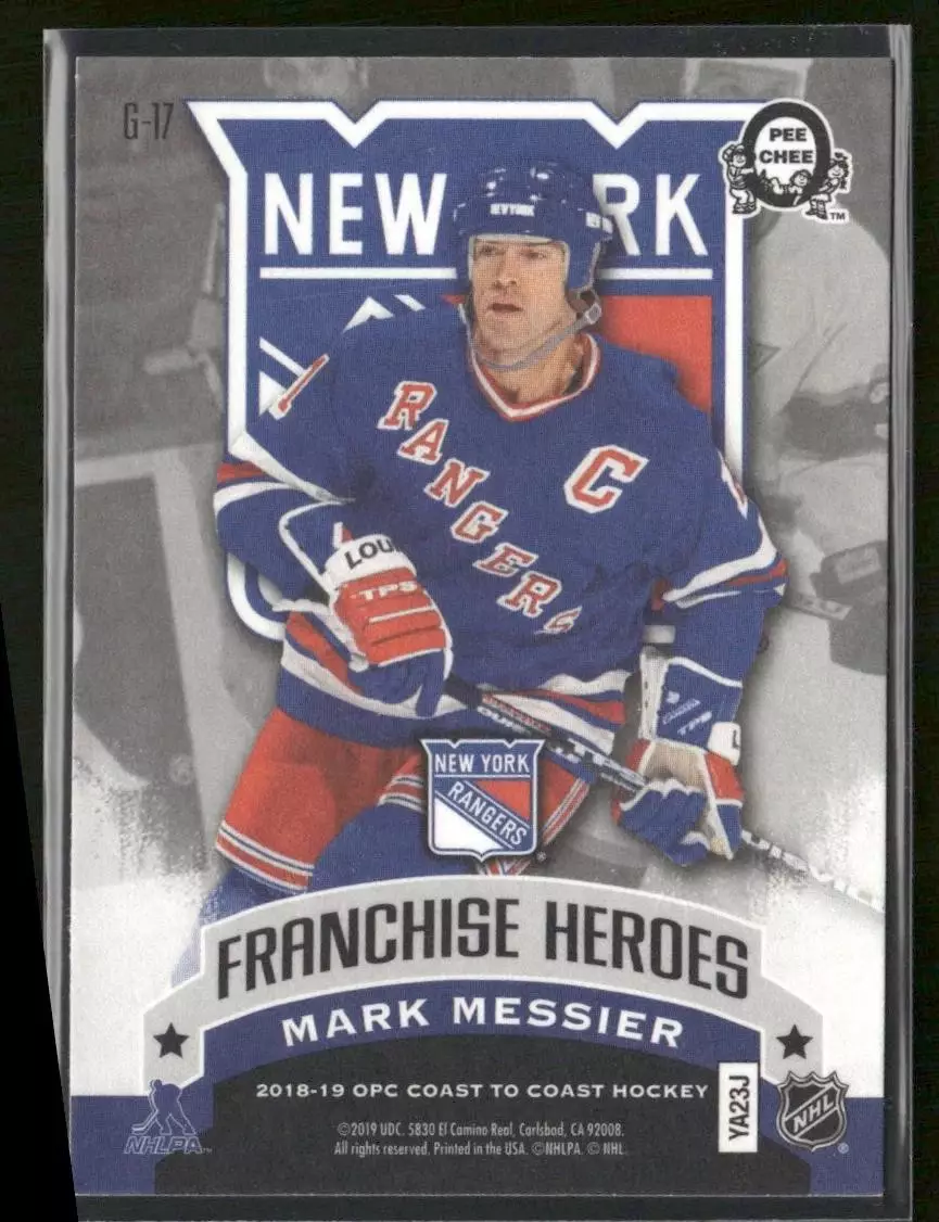 2018-19 O-Pee-Chee Coast to Coast Franchise Heroes #G17 Lundqvist/Messier 1
