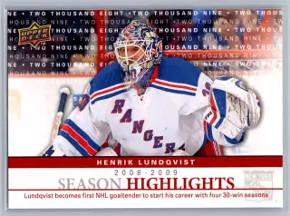 2009-10 Upper Deck Season Highlights #SH5 Henrik Lundqvist