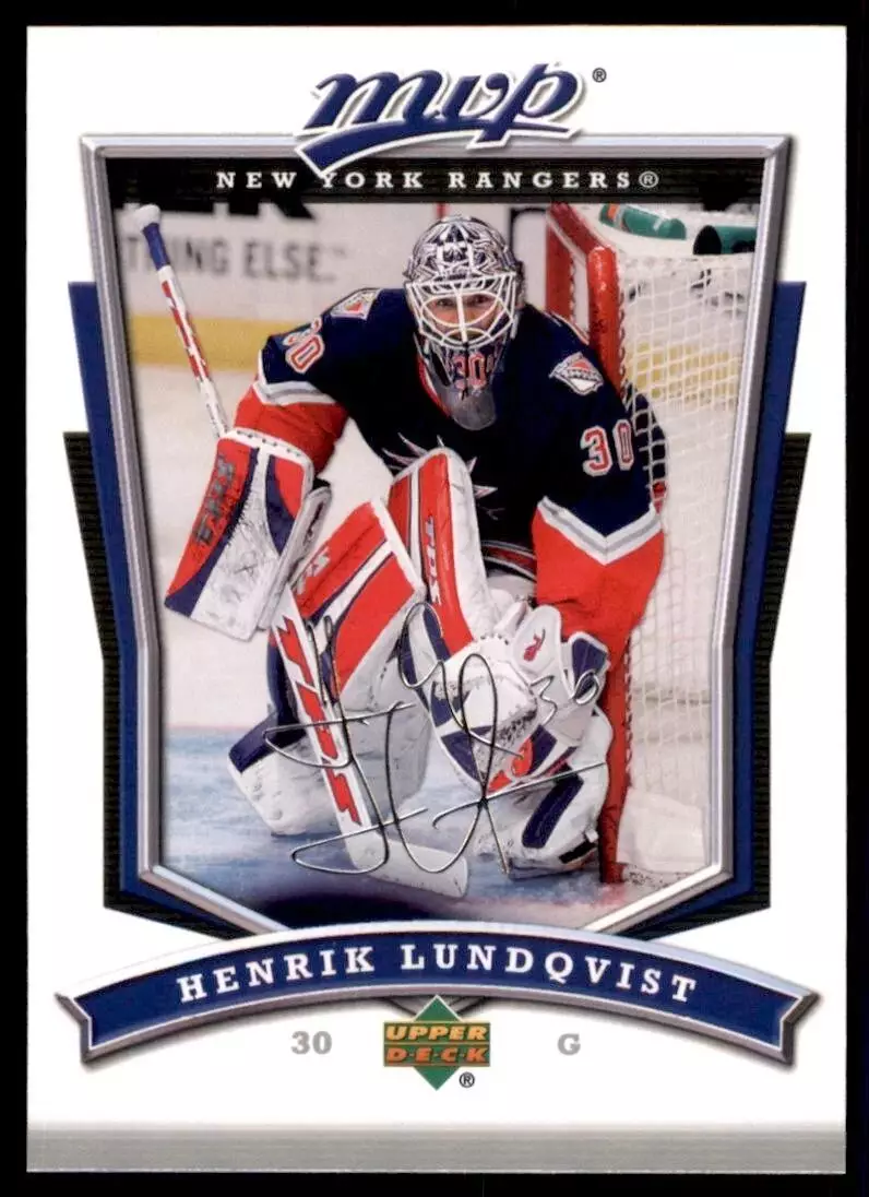 2007-08 Upper Deck MVP #223 Henrik Lundqvist