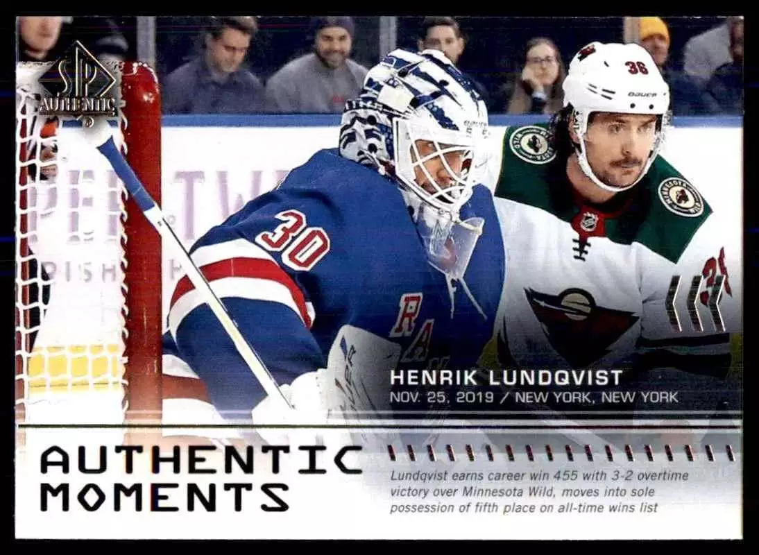2019-20 SP Authentic #116 Henrik Lundqvist AM