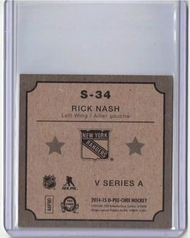 2014-15 O-Pee-Chee V Series A #S34 Rick Nash 1