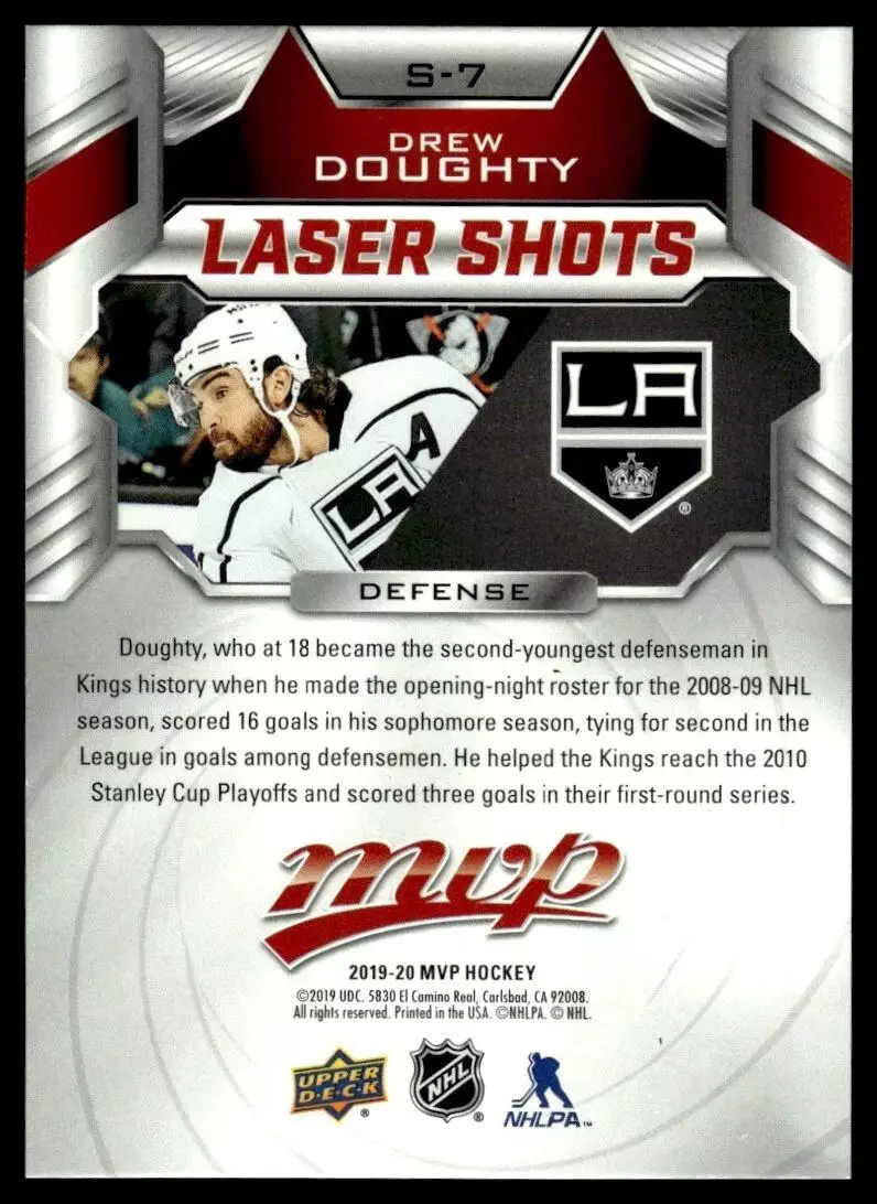 2019-20 Upper Deck MVP Laser Shots #S7 Drew Doughty 1