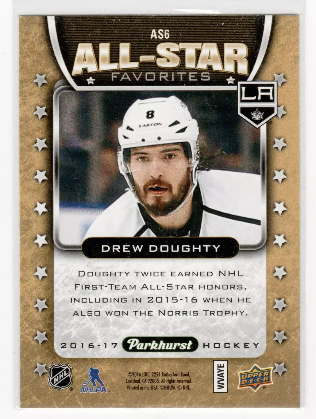 2016-17 Parkhurst All Star Favorites #AS6 Drew Doughty 1