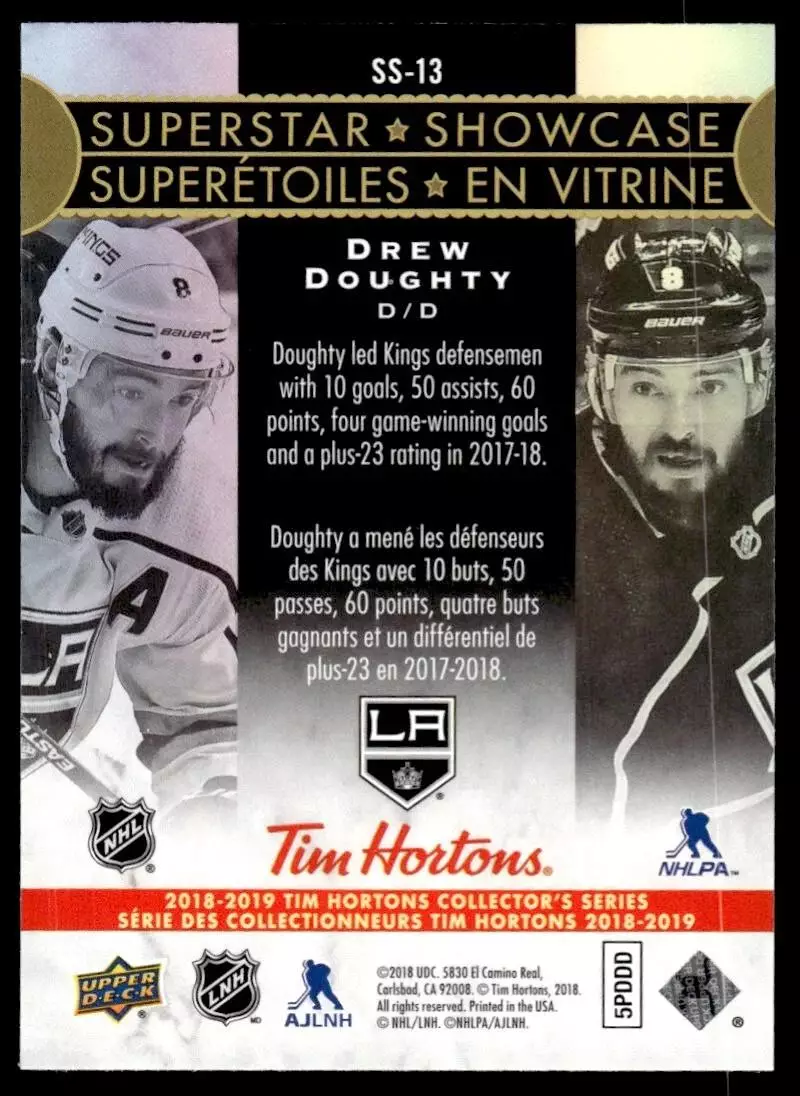 2018-19 Upper Deck Tim Hortons Superstar Showcase #SS13 Drew Doughty 1