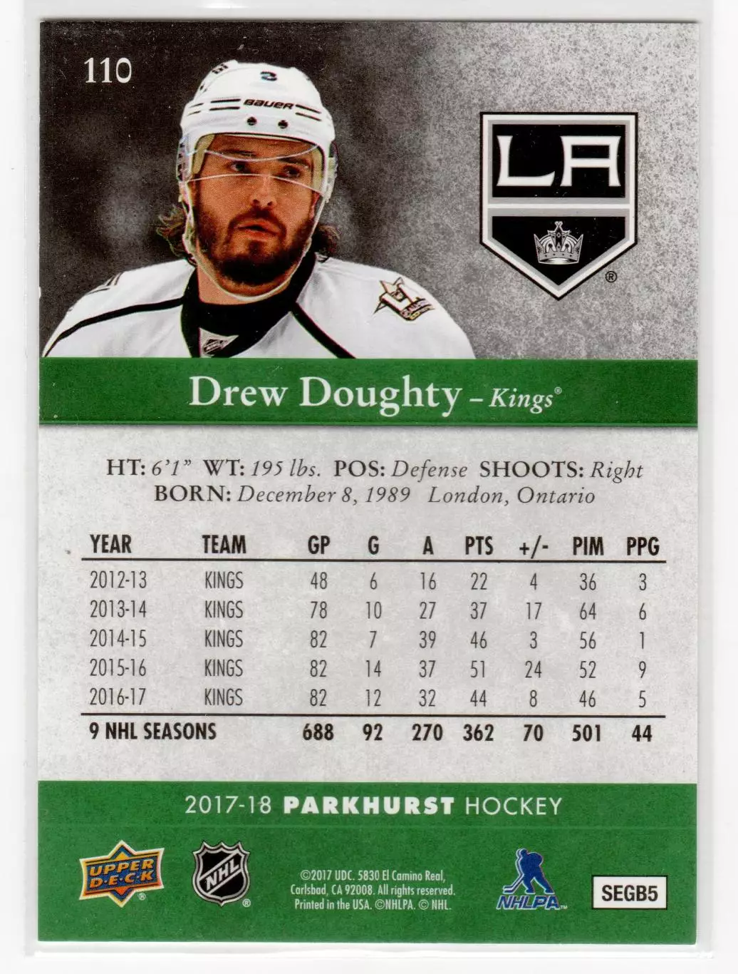 2017-18 Parkhurst #110 Drew Doughty 1