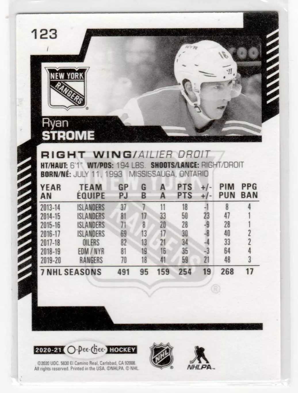2020-21 O-Pee-Chee #123 Ryan Strome 1