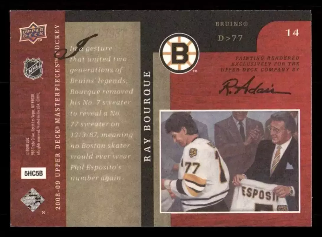 2008-09 UD Masterpieces #14 Ray Bourque 1