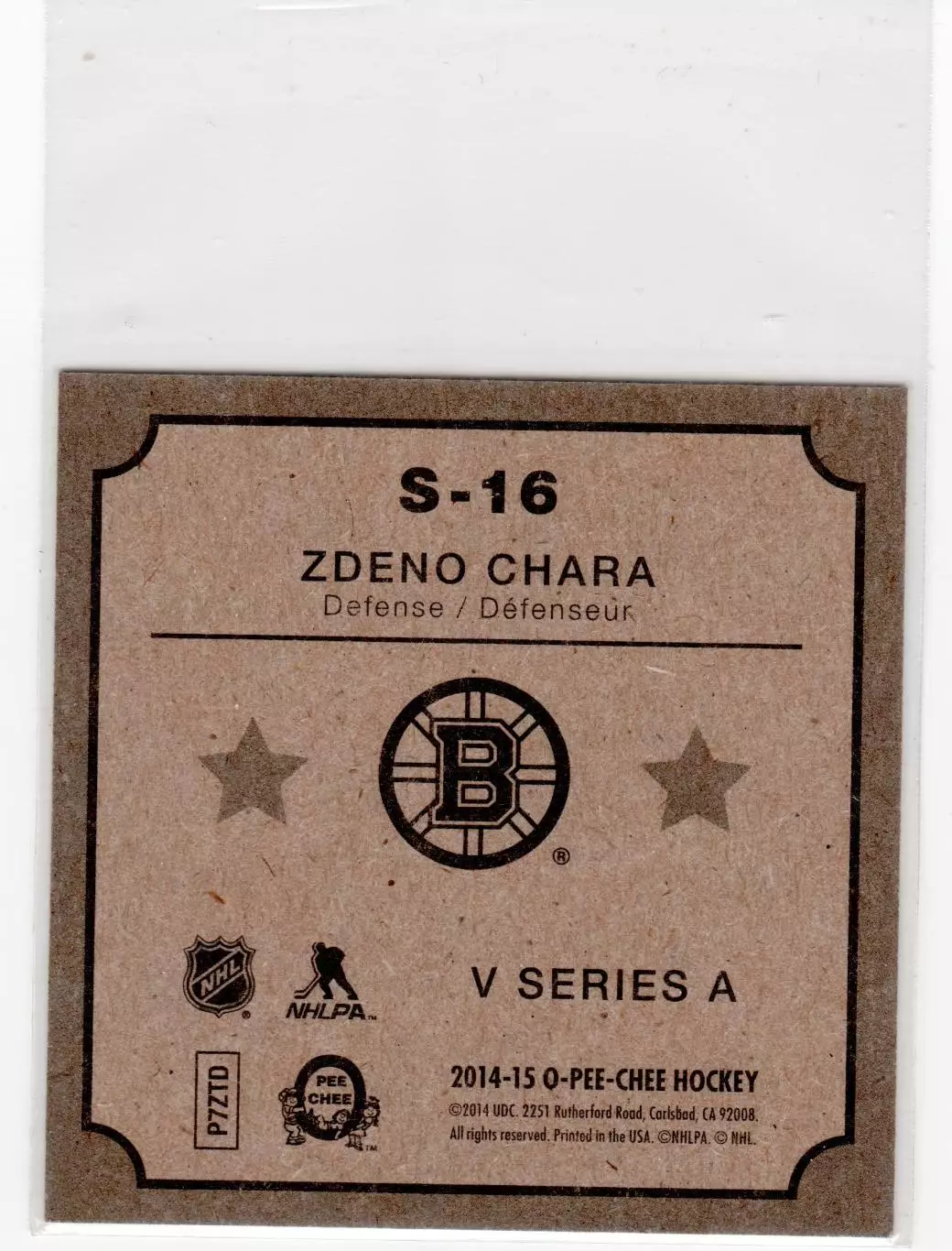 2014-15 O-Pee-Chee V Series A #S16 Zdeno Chara 1