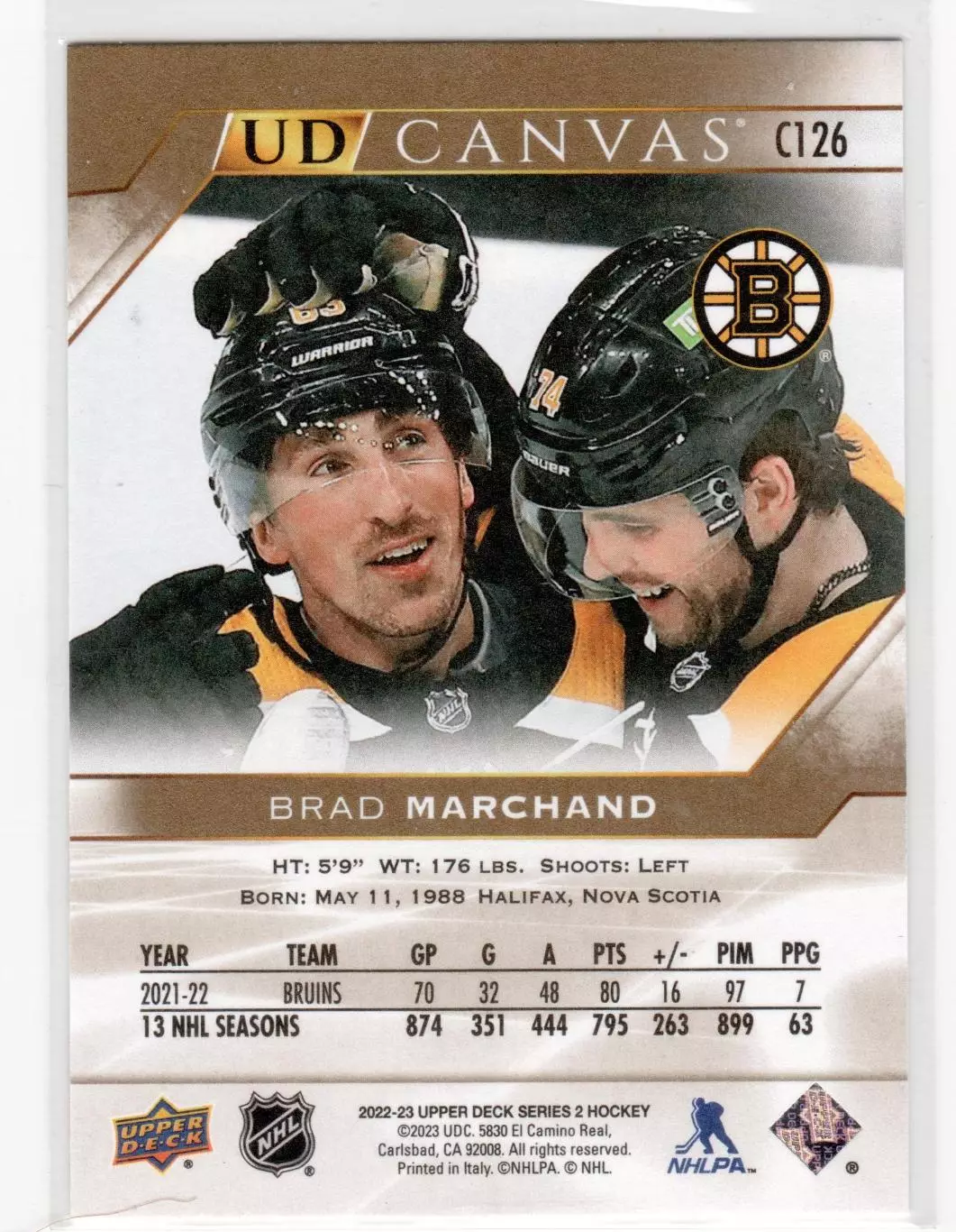 2022-23 Upper Deck UD Canvas #C126 Brad Marchand 1