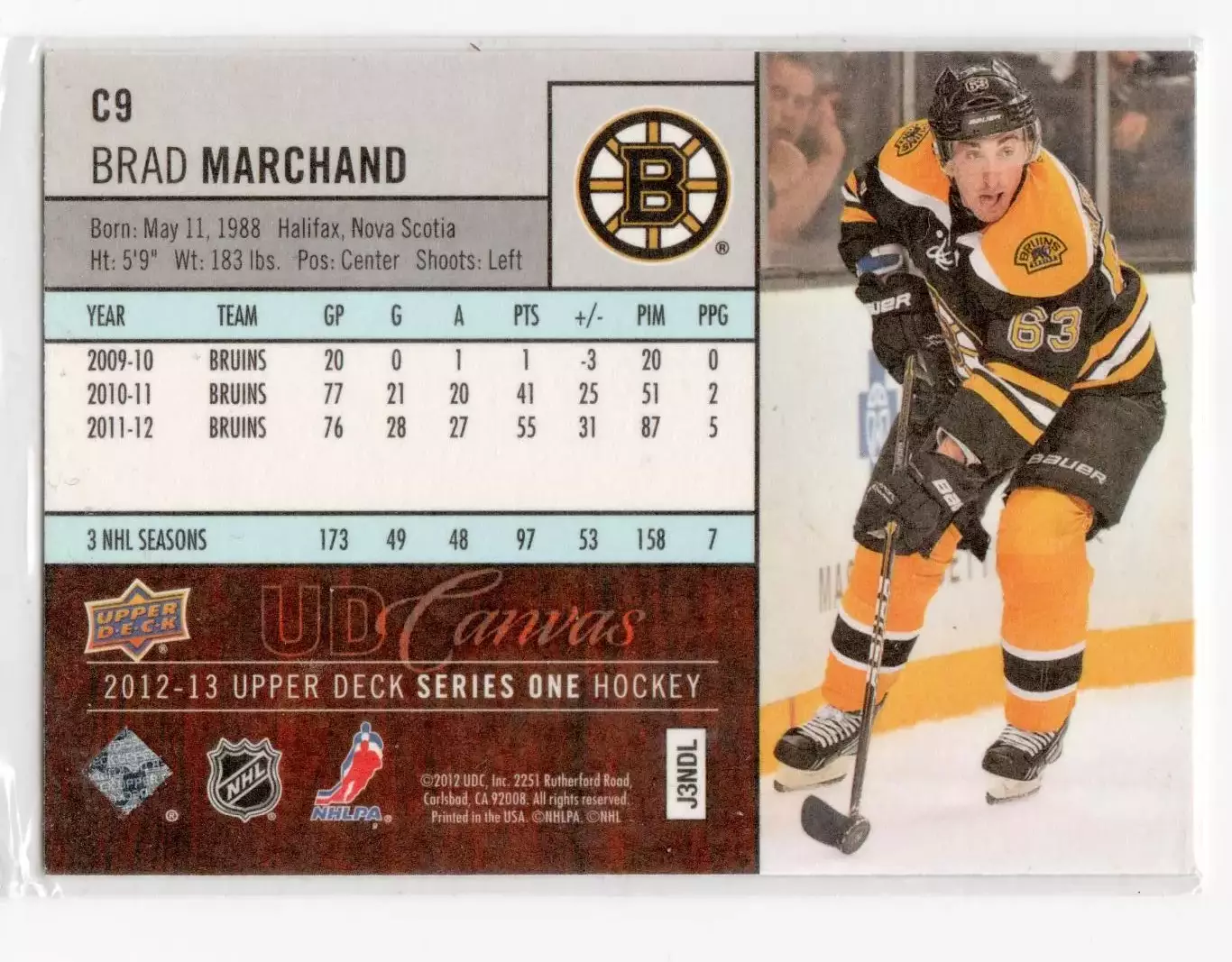 2012-13 Upper Deck Canvas #C9 Brad Marchand 1