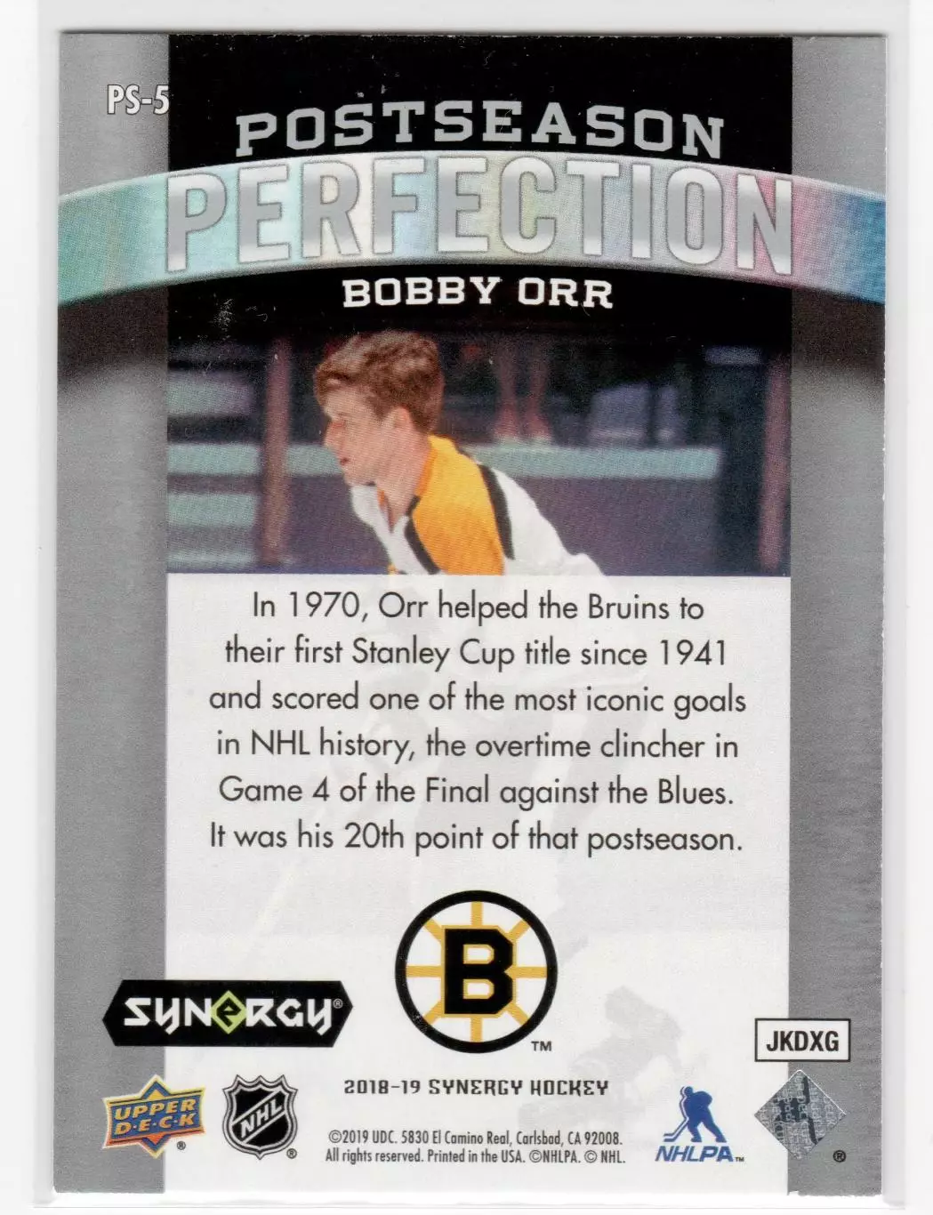 2018-19 Synergy Post Season Perfection #PS5 Bobby Orr 1