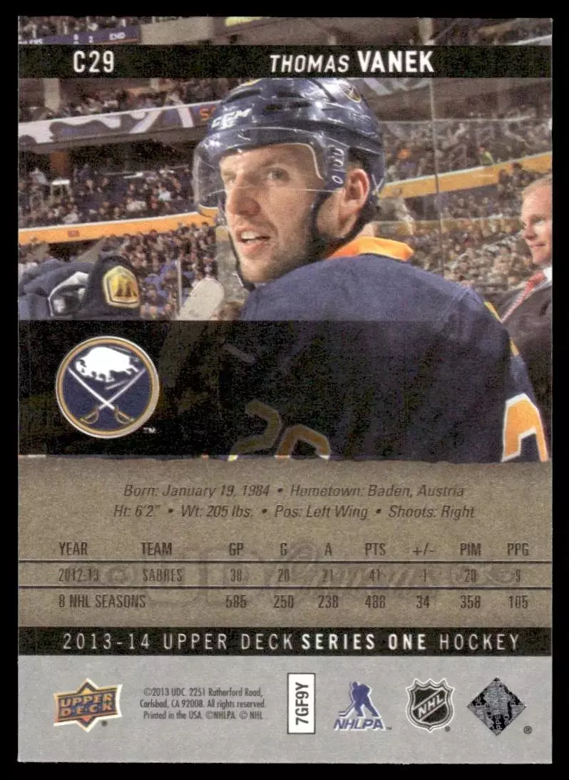 2013-14 Upper Deck Canvas #C29 Thomas Vanek 1