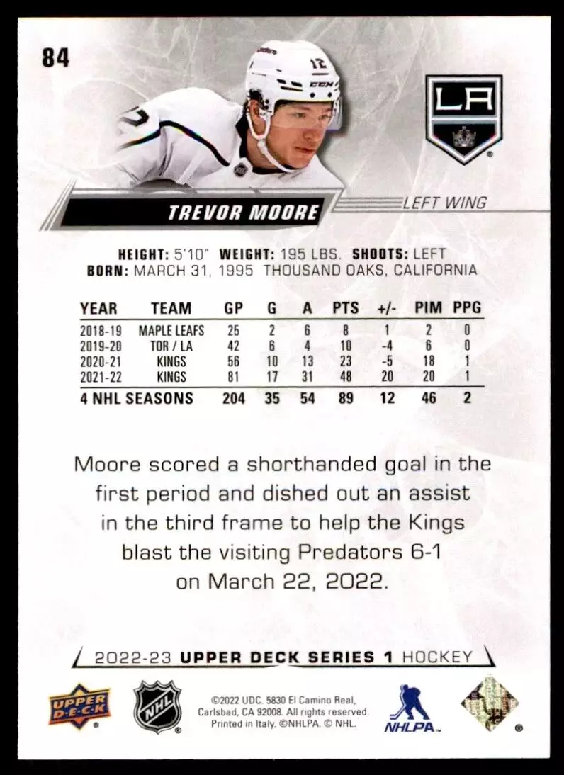 2022-23 Upper Deck #84 Trevor Moore 1