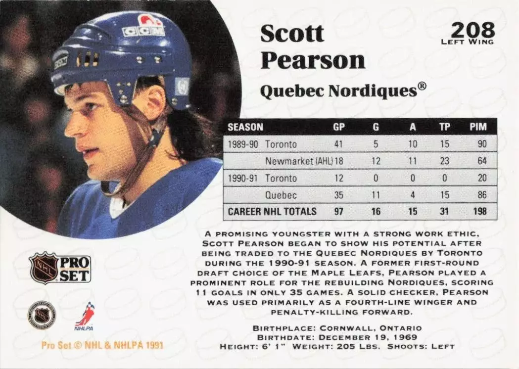 1991-92 Pro Set #208 Scott Pearson 1