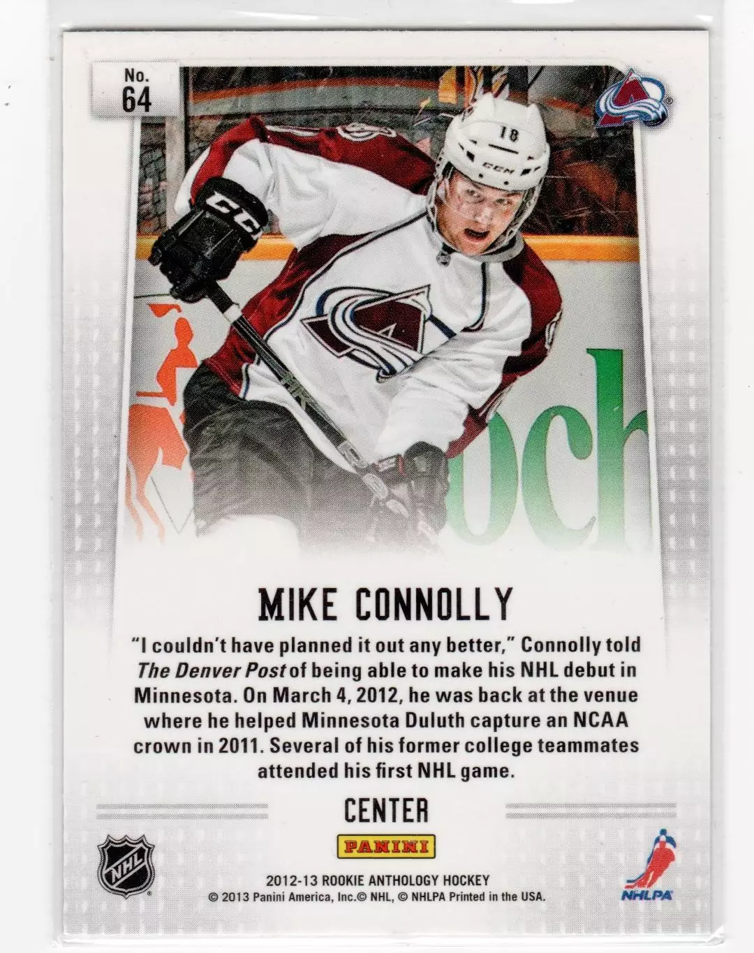 2012-13 Panini Prizm #64 Mike Connolly RC 1