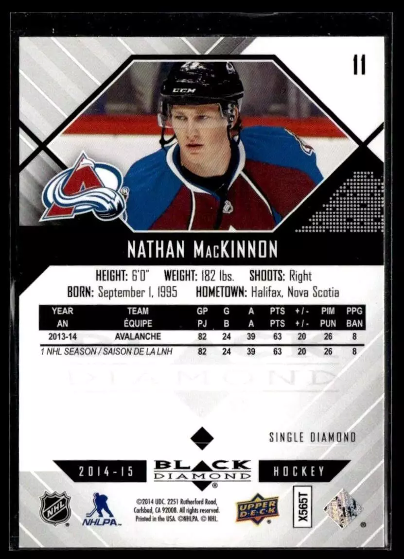 2014-15 Black Diamond #11 Nathan MacKinnon 1
