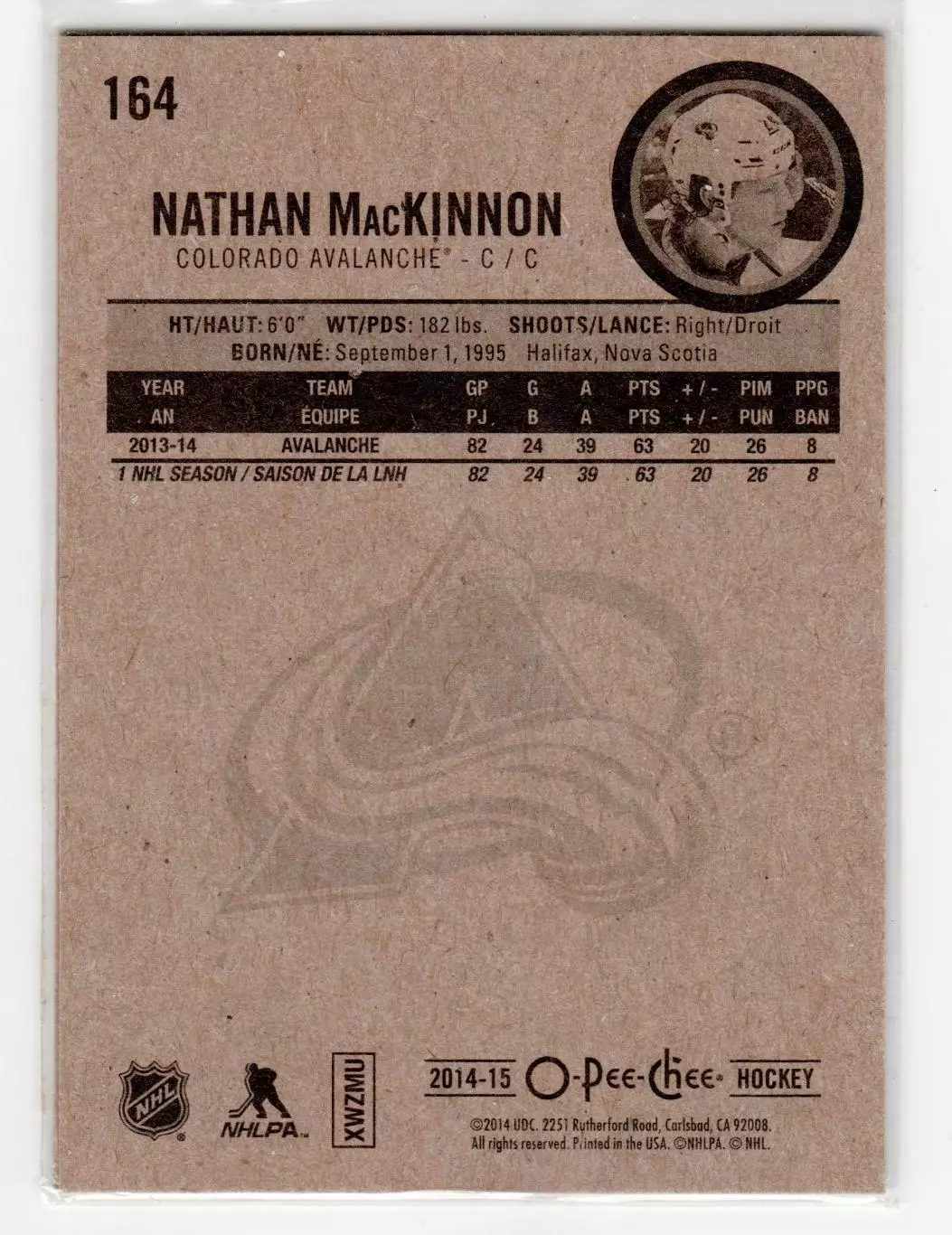 2014-15 O-Pee-Chee #164 Nathan MacKinnon 1