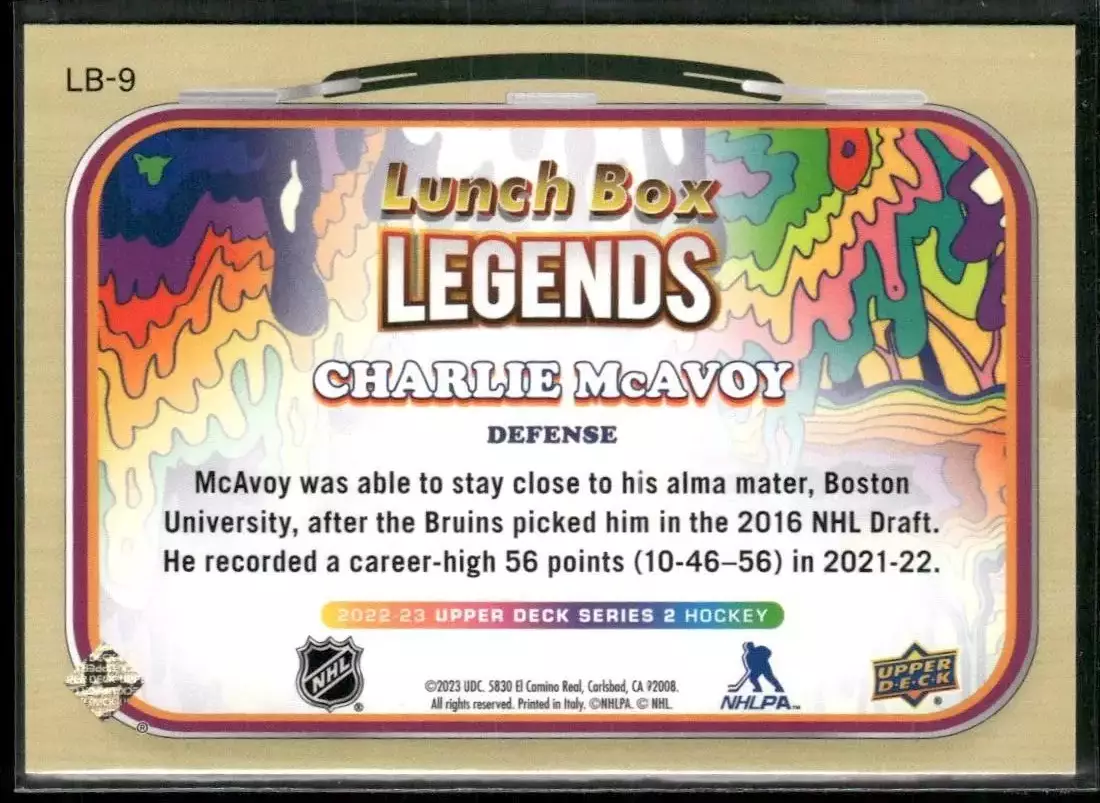 2022-23 Upper Deck Lunch Box Legends #LB9 Charlie McAvoy 1