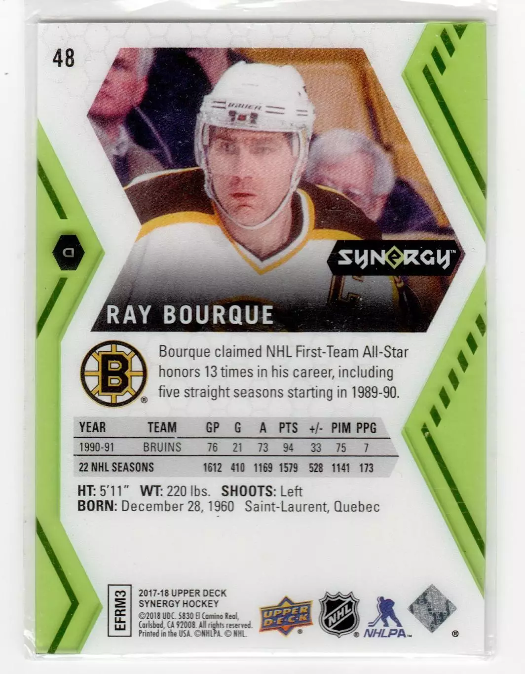 2017-18 Synergy Green #48 Ray Bourque 1