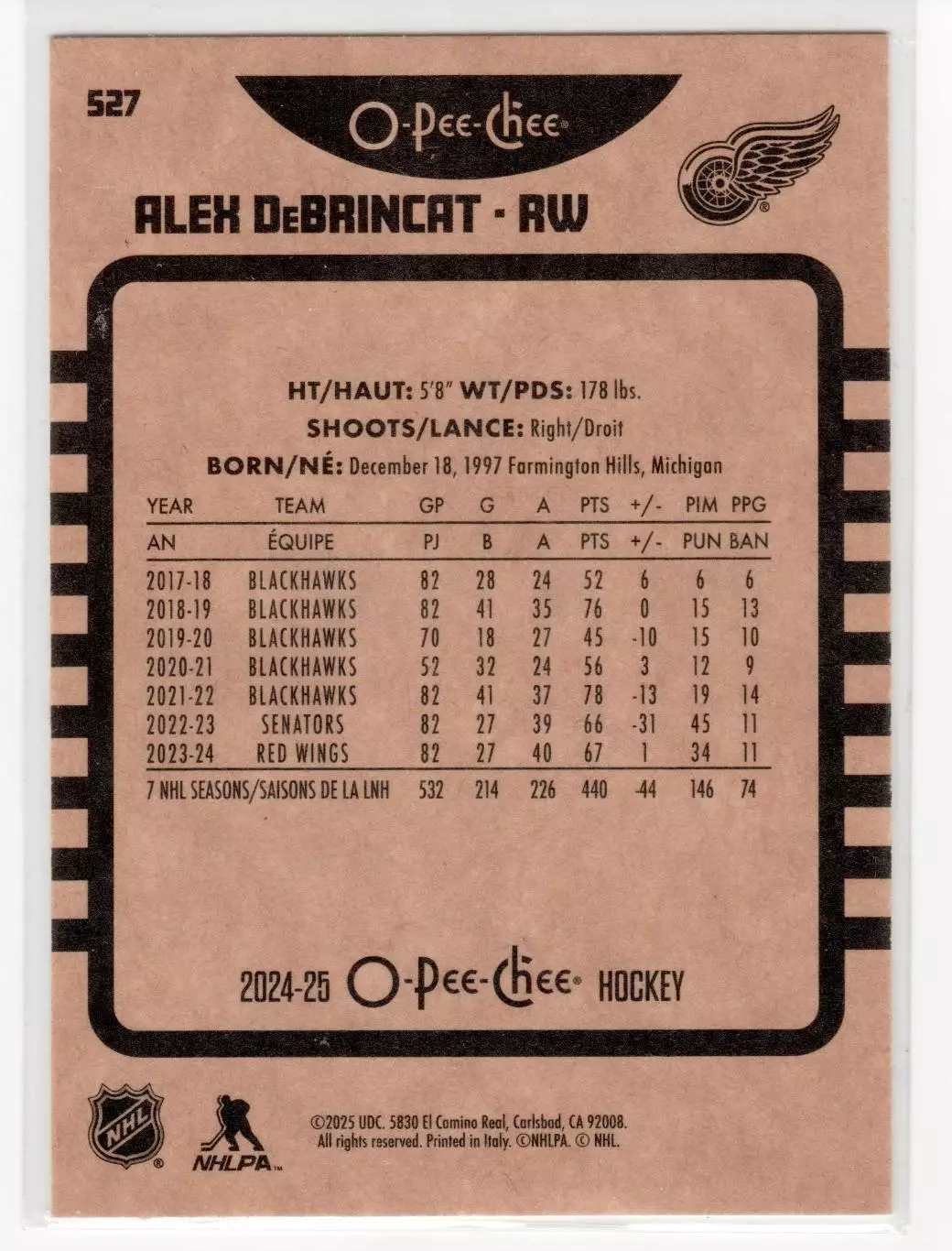 2024-25 O-Pee-Chee Retro #527 Alex DeBrincat AS 1